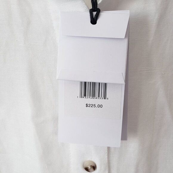 Onia Air Linen Shirt Dress Size XL White Button Front NEW Sleeveless Coastal - Picture 4 of 9